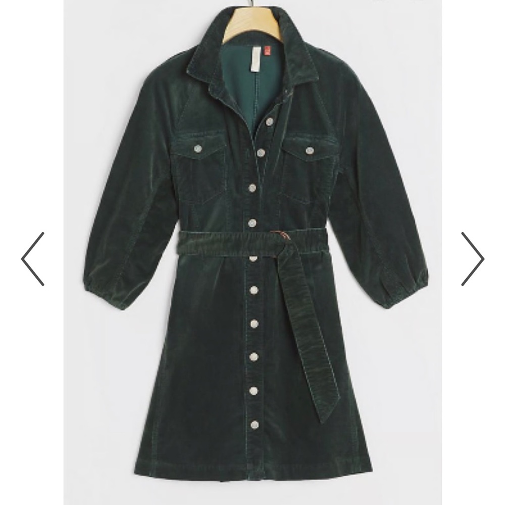 Pilcro Lysette Corduroy Mini Shirtdress